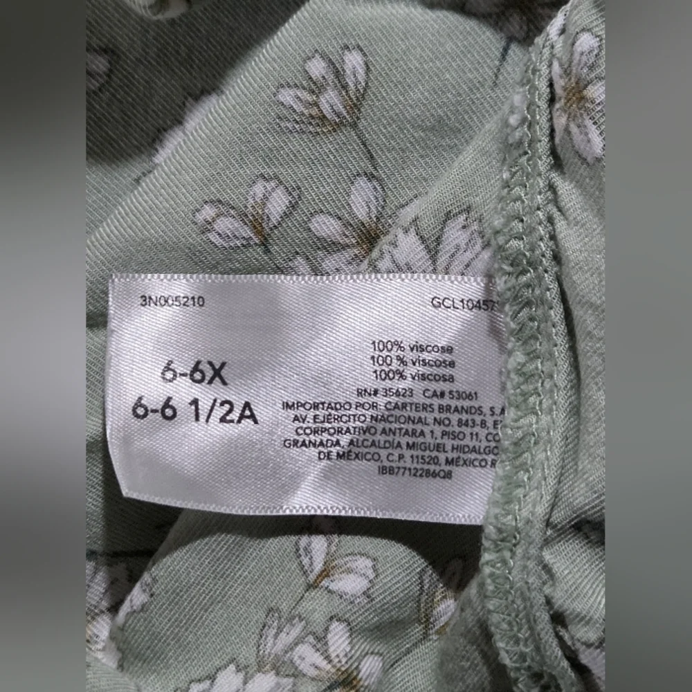 OshKosh B'gosh Green Floral Kids Dress Size 6/6X‎
